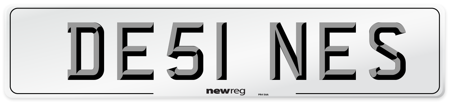 DE51 NES Number Plate from New Reg